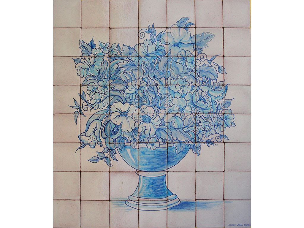 Azulejos con flores azules