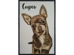 Azulejo con retrato de perro